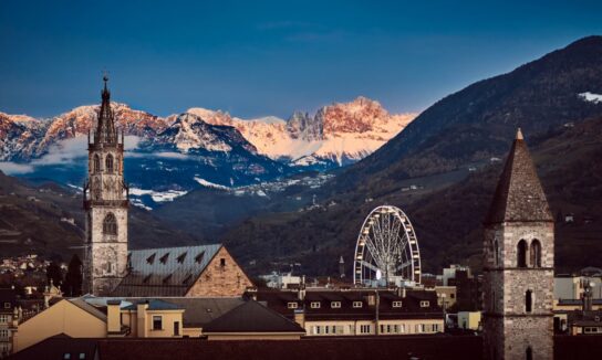 Overview of Bolzano city skyline, Italy