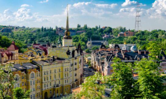 Overview of Kyiv city skyline, Ukraine