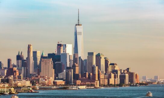 Overview of New York city skyline, USA