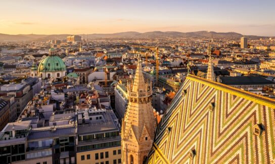 Überblick über die Skyline von Wien, Österreich